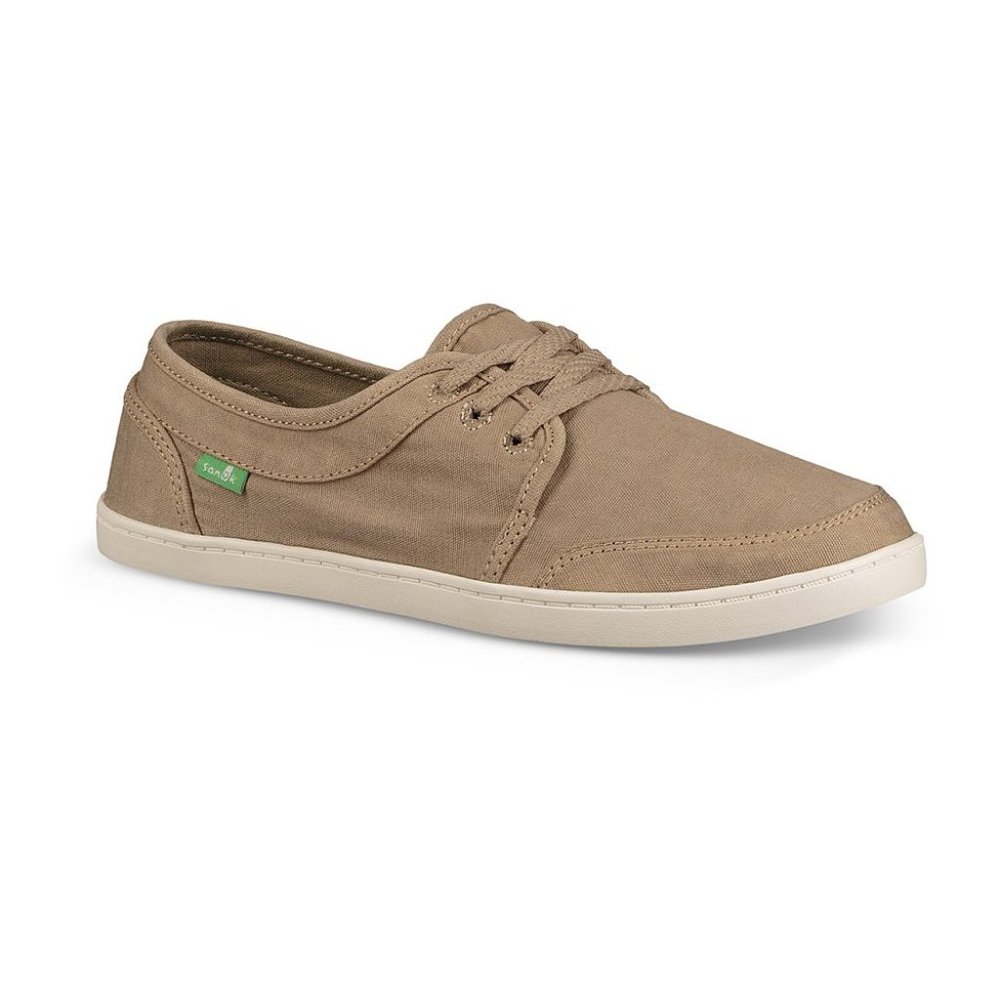 NEW! Women's Sanuk Pair O Dice Lace Sneaker Natural Canvas